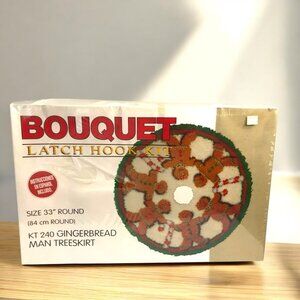 Bouquet Latch & Hook Kit KT240 Gingerbread Man 33in Round Christmas Tree Skirt